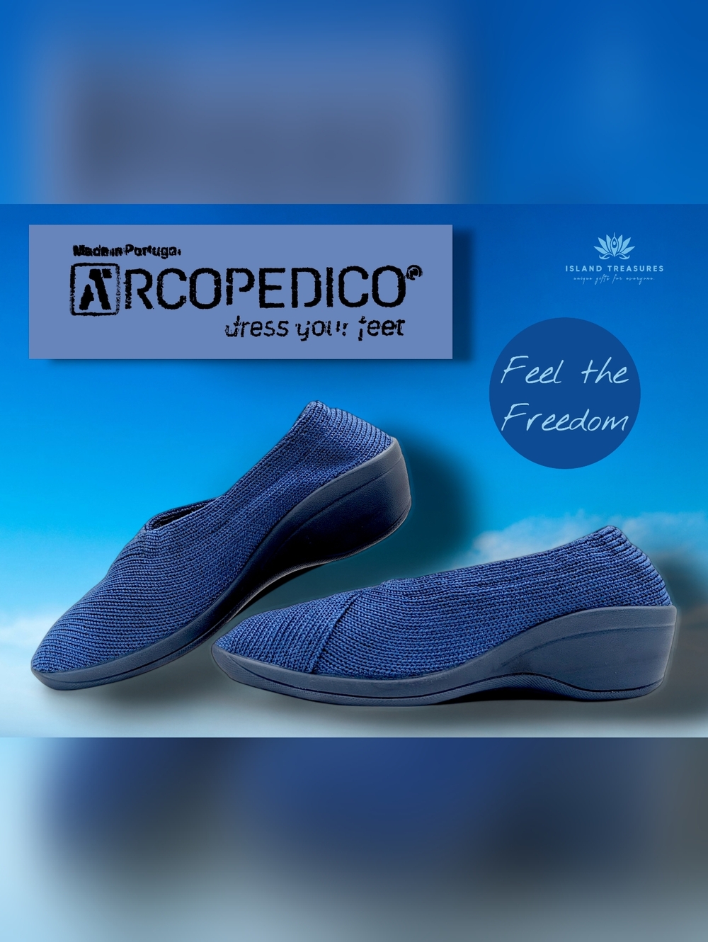 Arcopedico Women Sz 7 Breathable Natural Stretch Knit Slip-On Lightweight Wedge